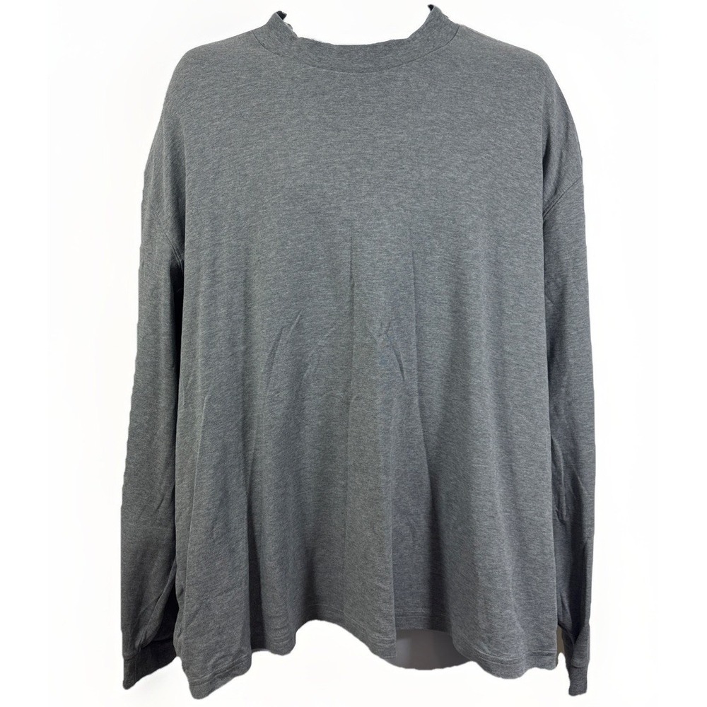 Orvis Signature Collection Mock Neck Pullover Men 2XL Pima Cotton Grey Fisherman